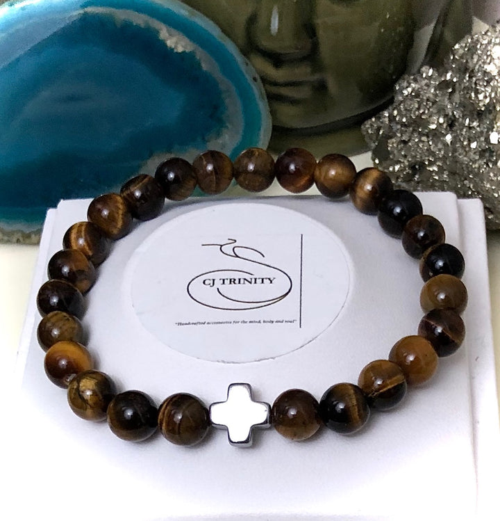 'Daddy & Me' - Matching Tiger's Eye & Hematite Gemstone Bracelets-Sold as a SET or Separately