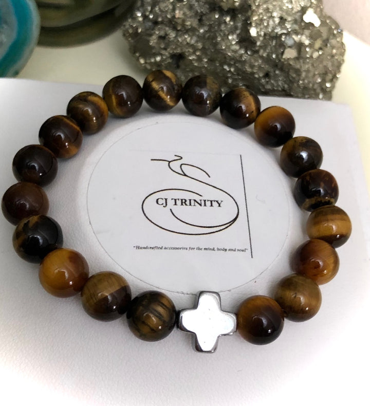 'Daddy & Me' - Matching Tiger's Eye & Hematite Gemstone Bracelets-Sold as a SET or Separately