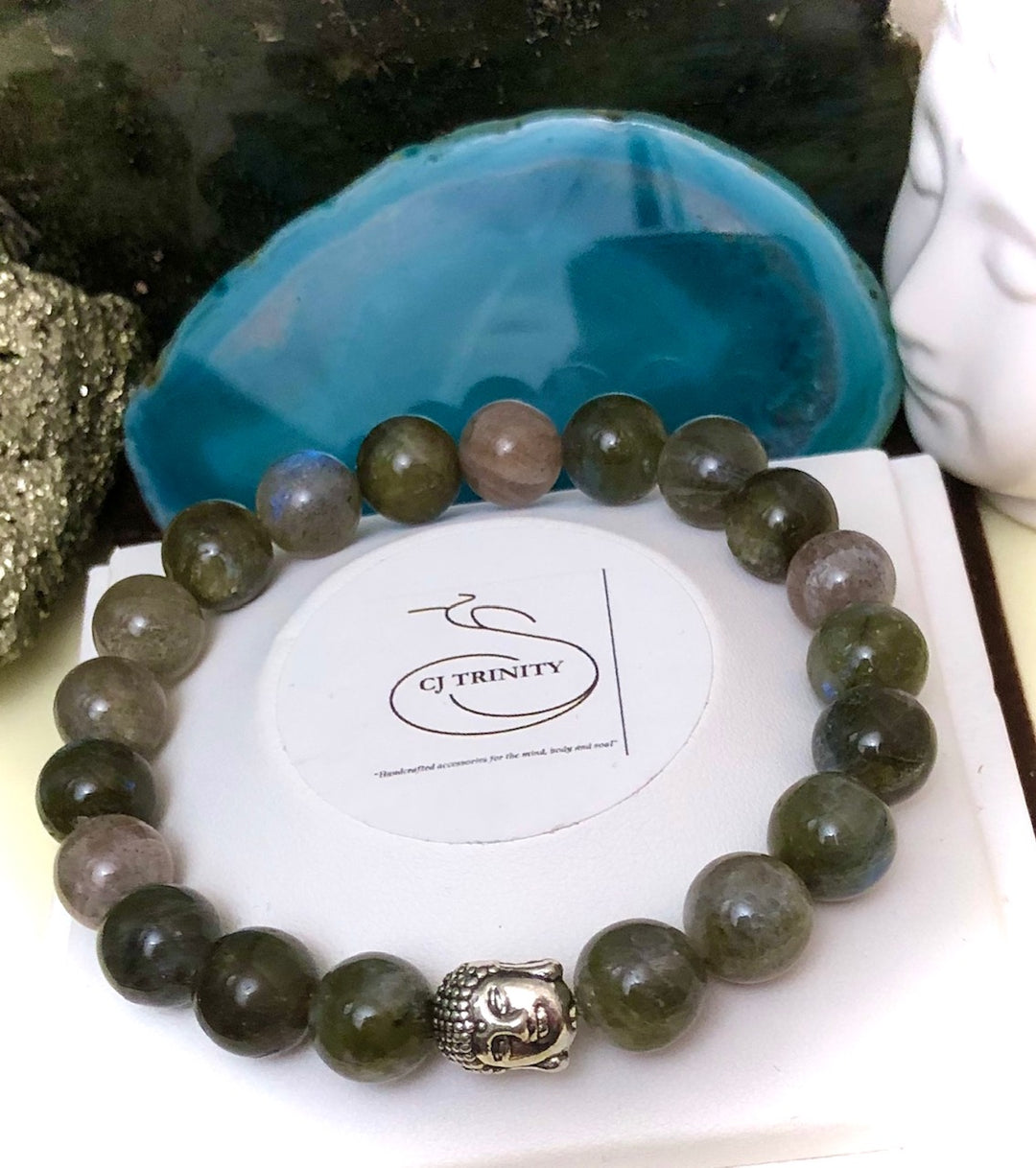 "Daddy & Me' Matching Labradorite Gemstone Bracelets - Sold as a Set or Separately