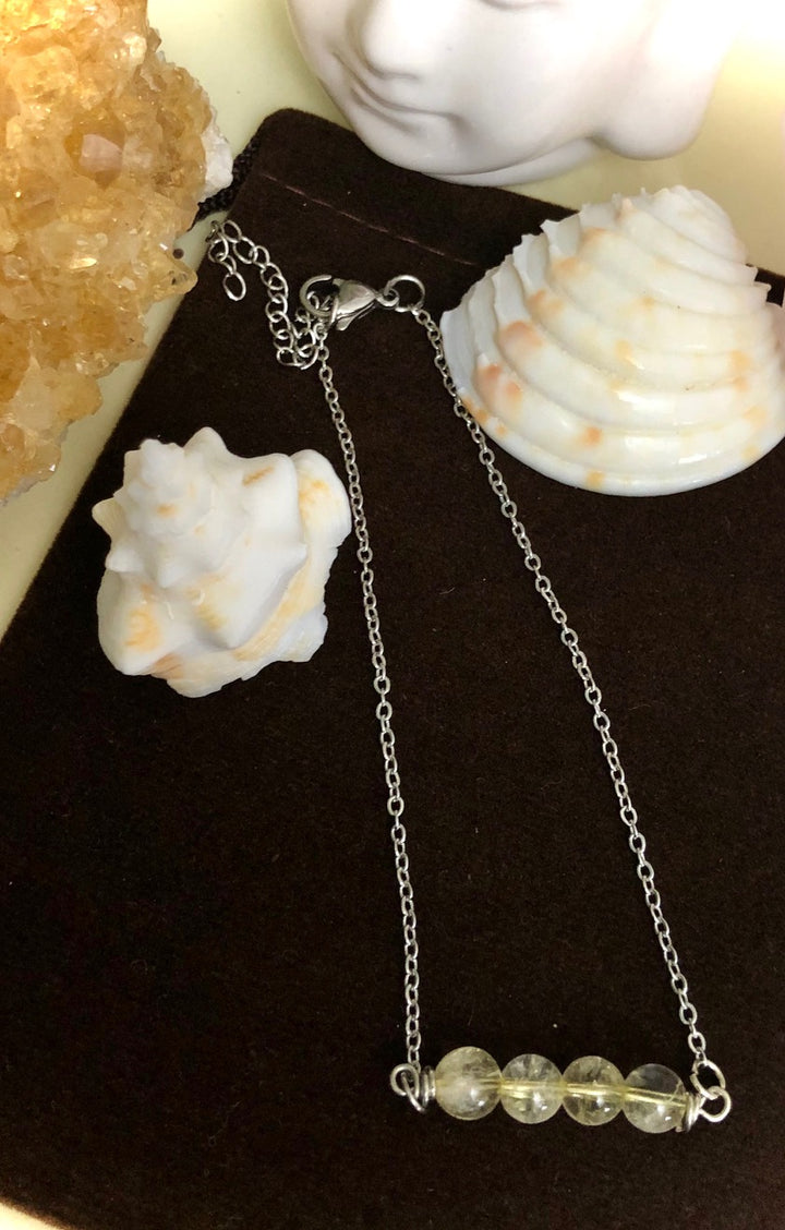 Prosperity ANKLET-Citrine- Gemstone Ankle Bracelet-Stainless Steel