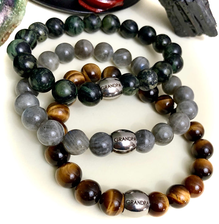 'GRANDPA' - Stainless Steel Gemstone Bracelet - Choice of Gemstone