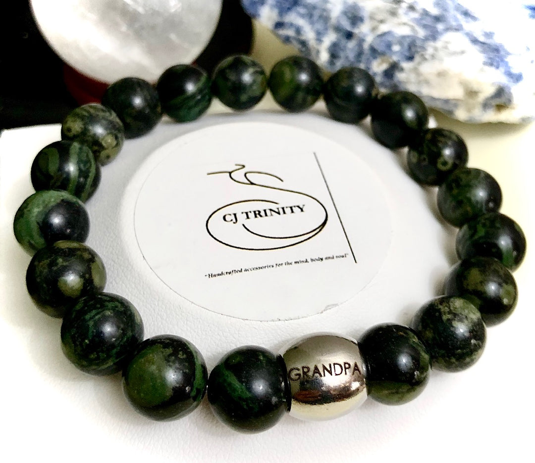 'GRANDPA' - Stainless Steel Gemstone Bracelet - Choice of Gemstone