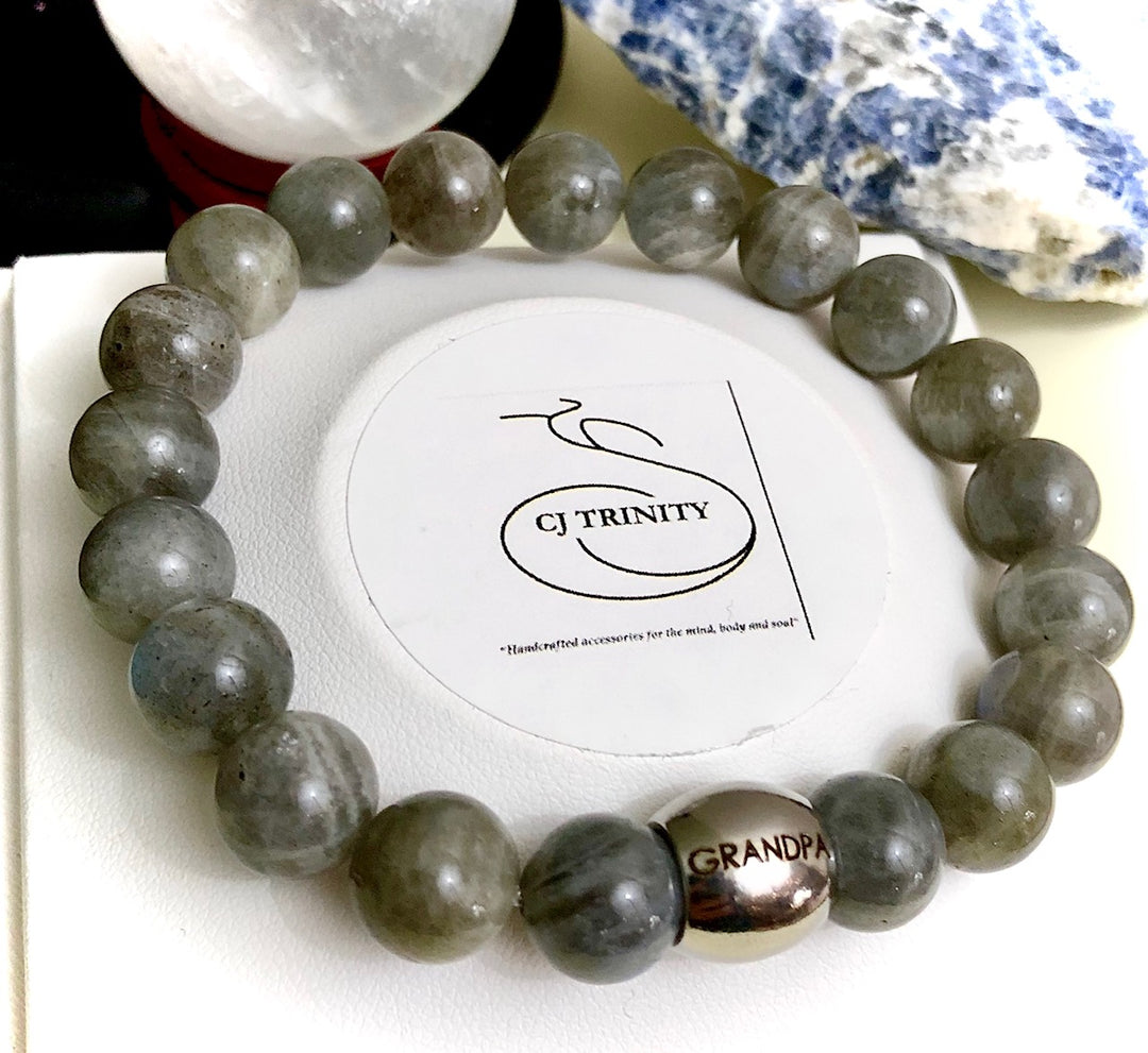 'GRANDPA' - Stainless Steel Gemstone Bracelet - Choice of Gemstone