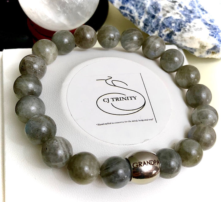 'GRANDPA' - Stainless Steel Gemstone Bracelet - Choice of Gemstone
