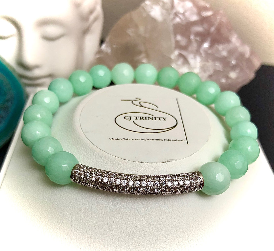 'Prosperity & Serenity' Pavé Elephant and Bar Gemstone Bracelets- Choice of Style & Color-Sold separately or as a SET