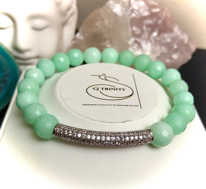 'Prosperity & Serenity' Pavé Elephant and Bar Gemstone Bracelets- Choice of Style & Color-Sold separately or as a SET
