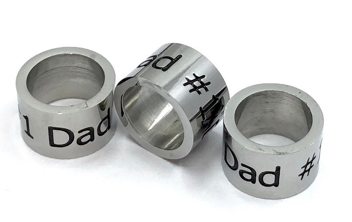 '#1 DAD' - Stainless Steel Barrel Bead- Gemstone Bracelet- Choice of Style