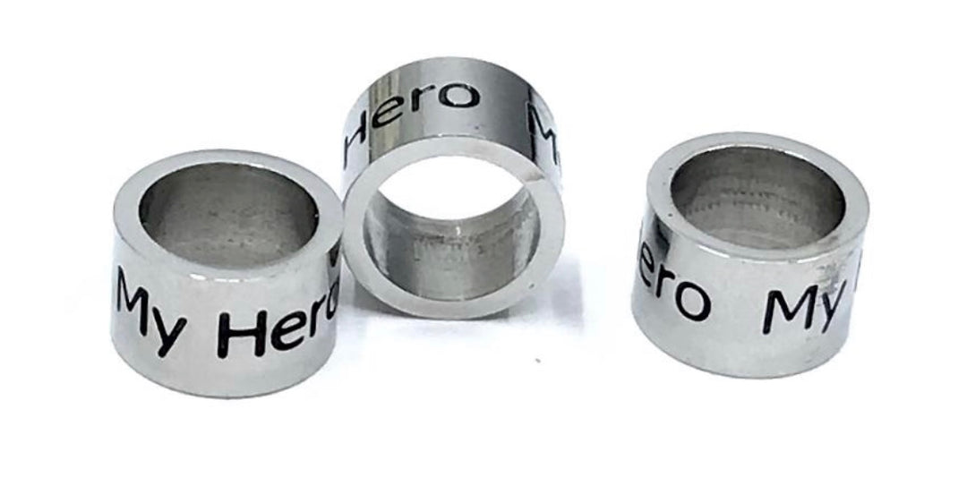'MY HERO' - Stainless Steel Barrel Bead-Unisex Gemstone Bracelet-Choice of Gemstones
