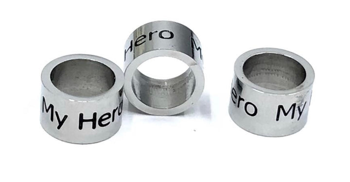 'MY HERO' - Stainless Steel Barrel Bead-Unisex Gemstone Bracelet-Choice of Gemstones