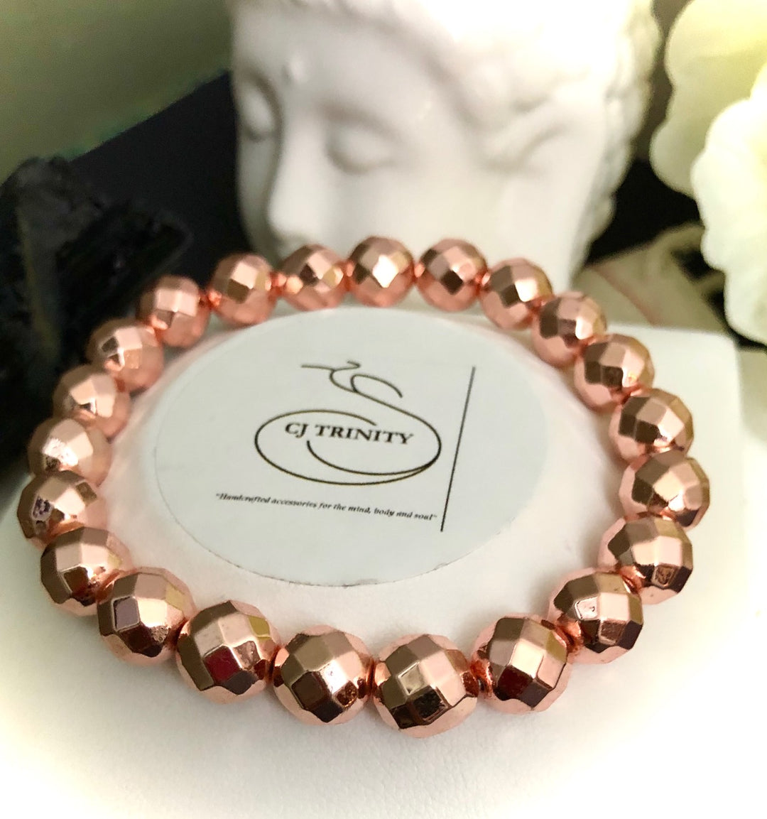 Gorgeous White Tridacna Pavé Barrel Bead & Hematite Bracelet Sets- Choice of Color and Style-Sold Separately or as a SET