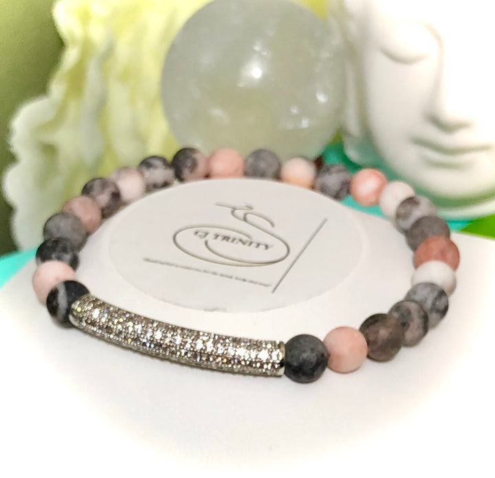 Pavé Silver-toned ARROW & BAR Gemstone Stacking Bracelets -Sold as a SET or seperately