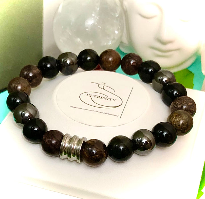 'Goal Manifestation, Love & Protection' - Unisex Gemstone Bracelet