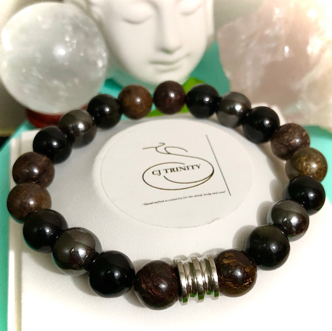 'Goal Manifestation, Love & Protection' - Unisex Gemstone Bracelet