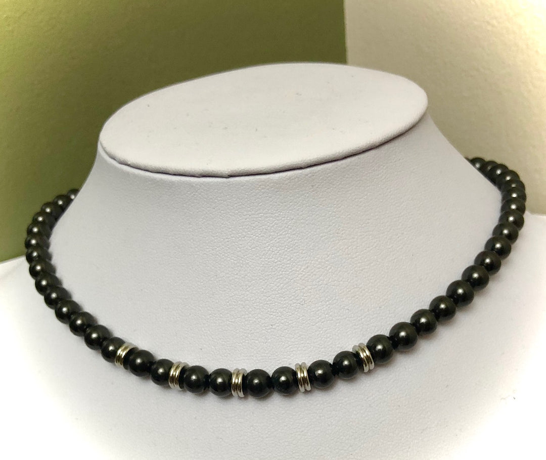 Unisex Classic Shungite & Stainless Steel Necklace-EMF Protection