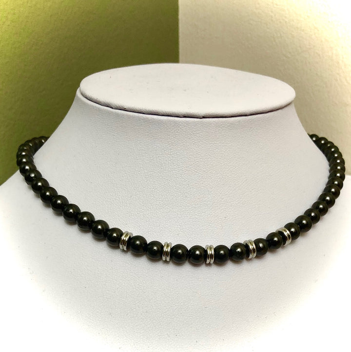 Unisex Classic Shungite & Stainless Steel Necklace-EMF Protection