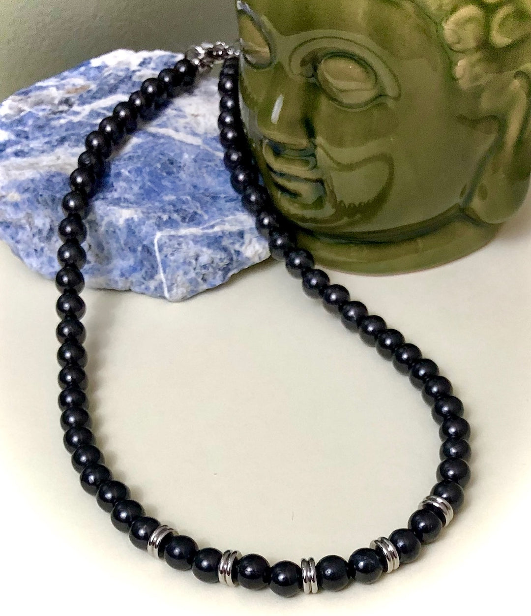 Unisex Classic Shungite & Stainless Steel Necklace-EMF Protection