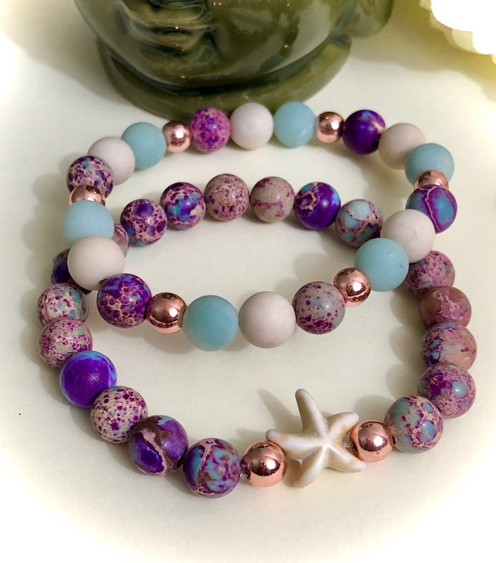 Gemstone STARFISH Bracelet Set-Sold Separately or as a SET - Choice of Gemstones