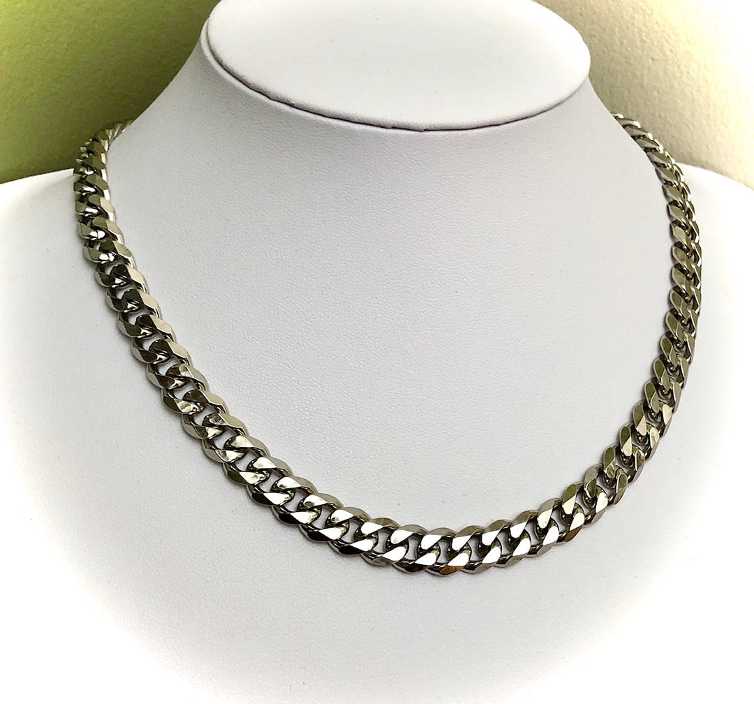 Men's Cuban Curb Link Chain Necklace-Square link-Unisex Stainless Steel Necklace- 18" or 20"  length