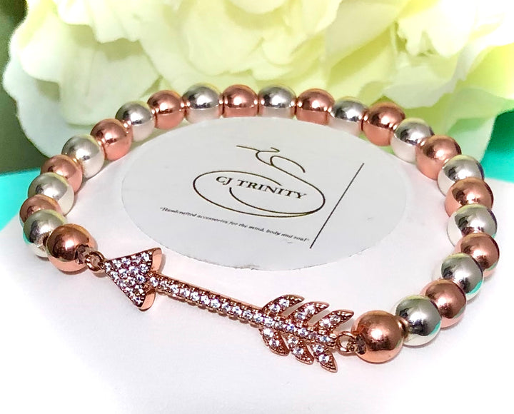 Pavé ARROW Bracelet-Hematite-Rose Gold or Silver toned-Choice of Style