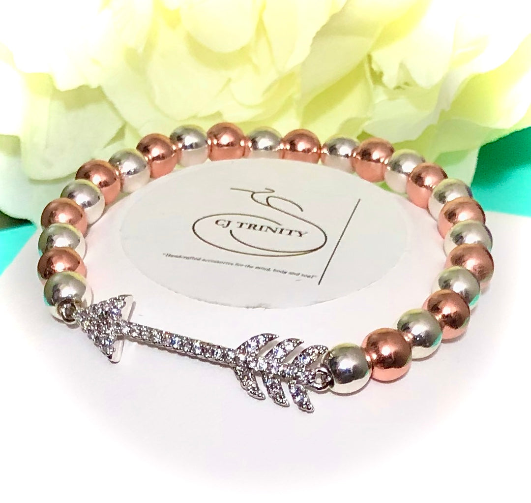 Pavé ARROW Bracelet-Hematite-Rose Gold or Silver toned-Choice of Style