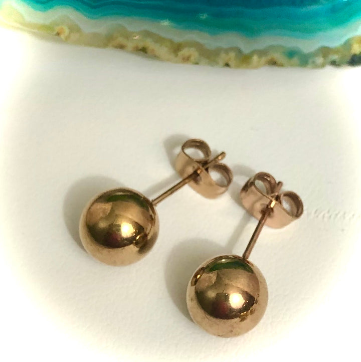 Classic Unisex BALL STUD Earrings-Stainless Steel-Hypoallergenic-Minimalist-Choice of Color