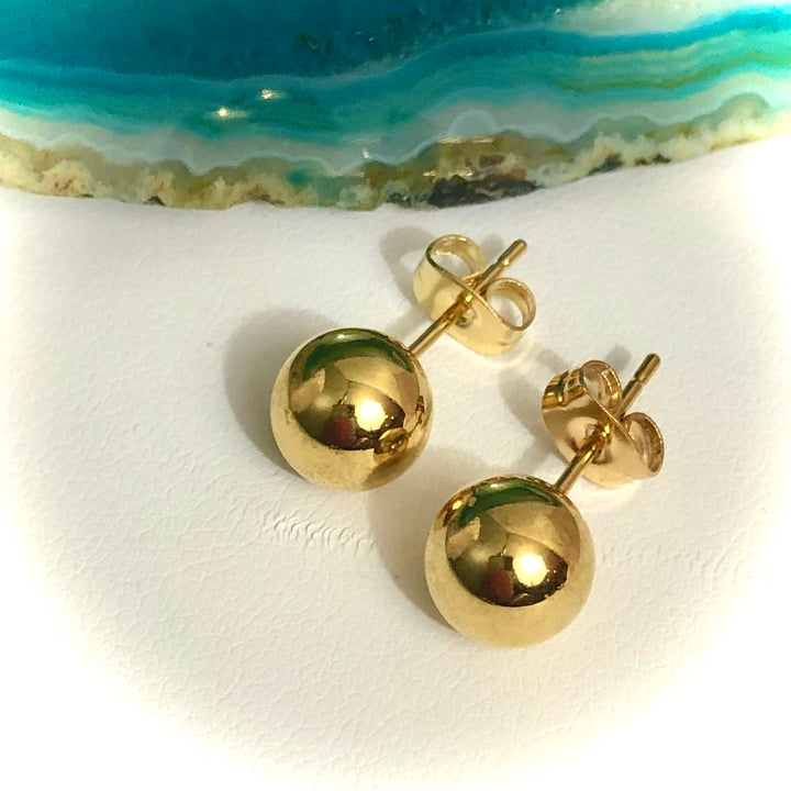 Classic Unisex BALL STUD Earrings-Stainless Steel-Hypoallergenic-Minimalist-Choice of Color