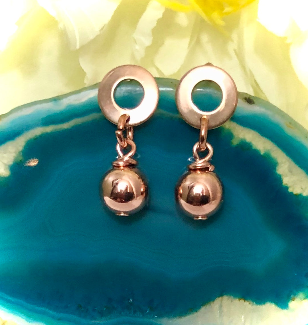 Hematite & Stainless Steel DANGLE Earrings- Choice of Color