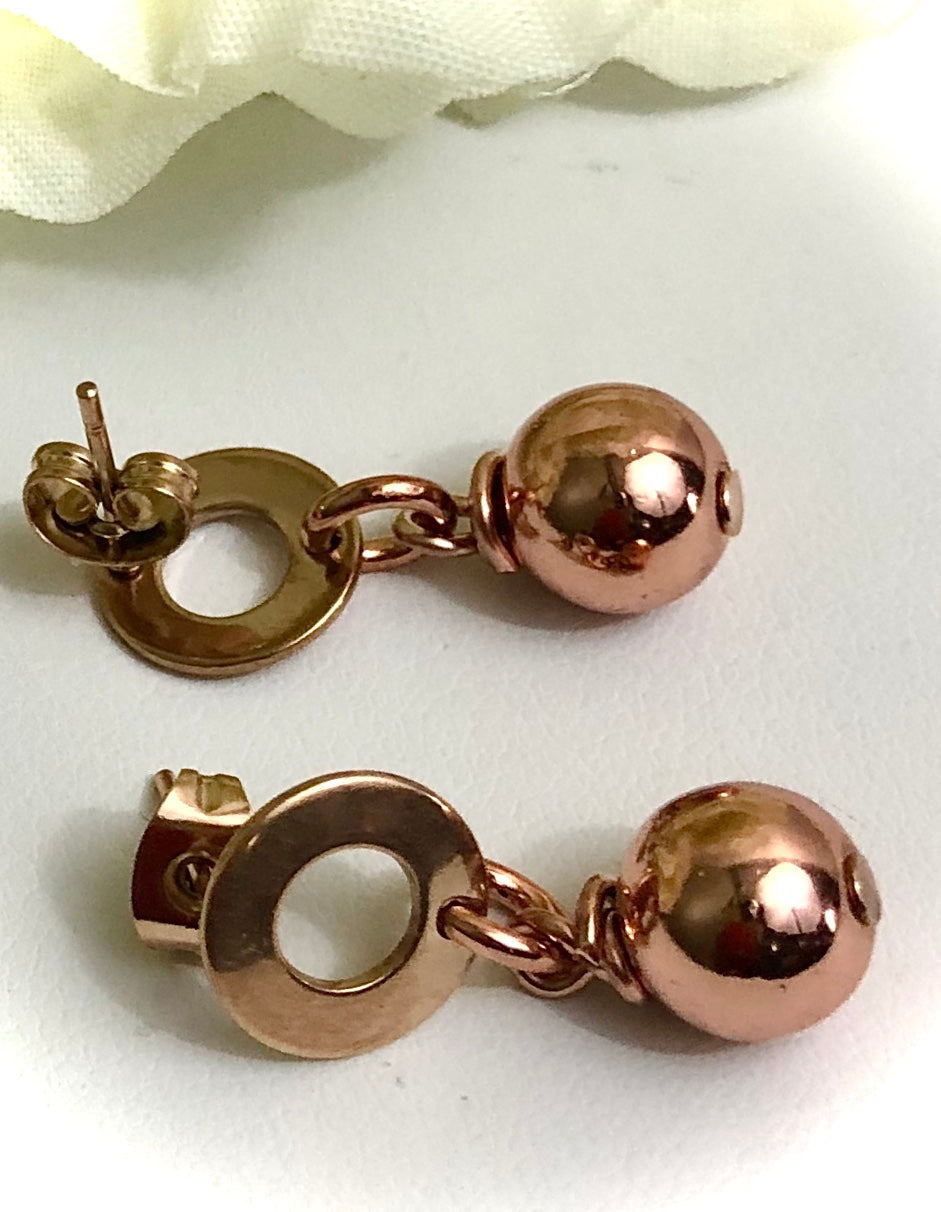 Hematite & Stainless Steel DANGLE Earrings- Choice of Color