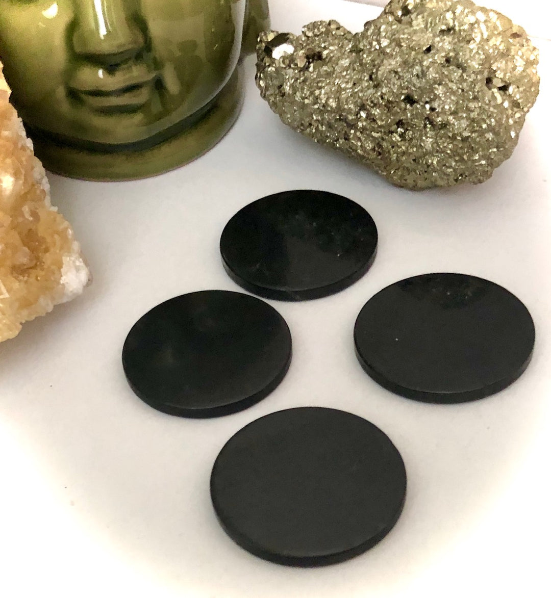 SHUNGITE EMF Protection Shield - Cell Phone Sticker- Laptops - 30mm diameter