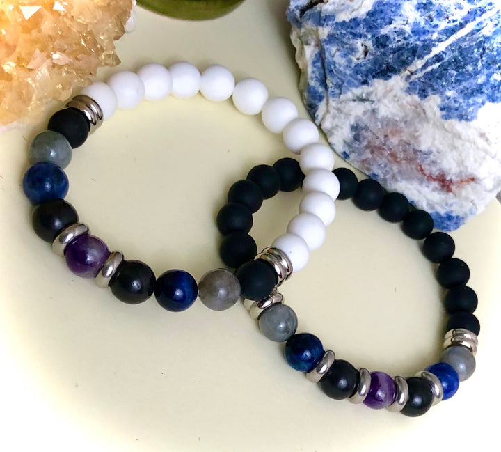 Unisex Gemstone Bracelet to SUPPORT TEACHERS/EDUCATORS - Stress, Fatigue, Immune System Support, Strength, Mental Clarity & Protection - Choice of Style and Size