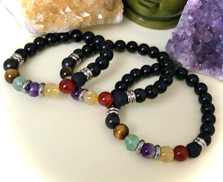 Unisex Gemstone Bracelet to Support STUDENTS & KIDS-Anxiety, Mental Clarity, Protection & Immune System-Multiple Sizes Available