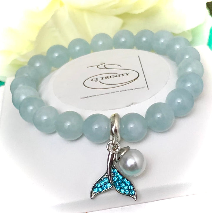 "Tails of the Sea'- Pavé Tail & Gemstone Bracelet-Beach Lover- Choice of Gemstones