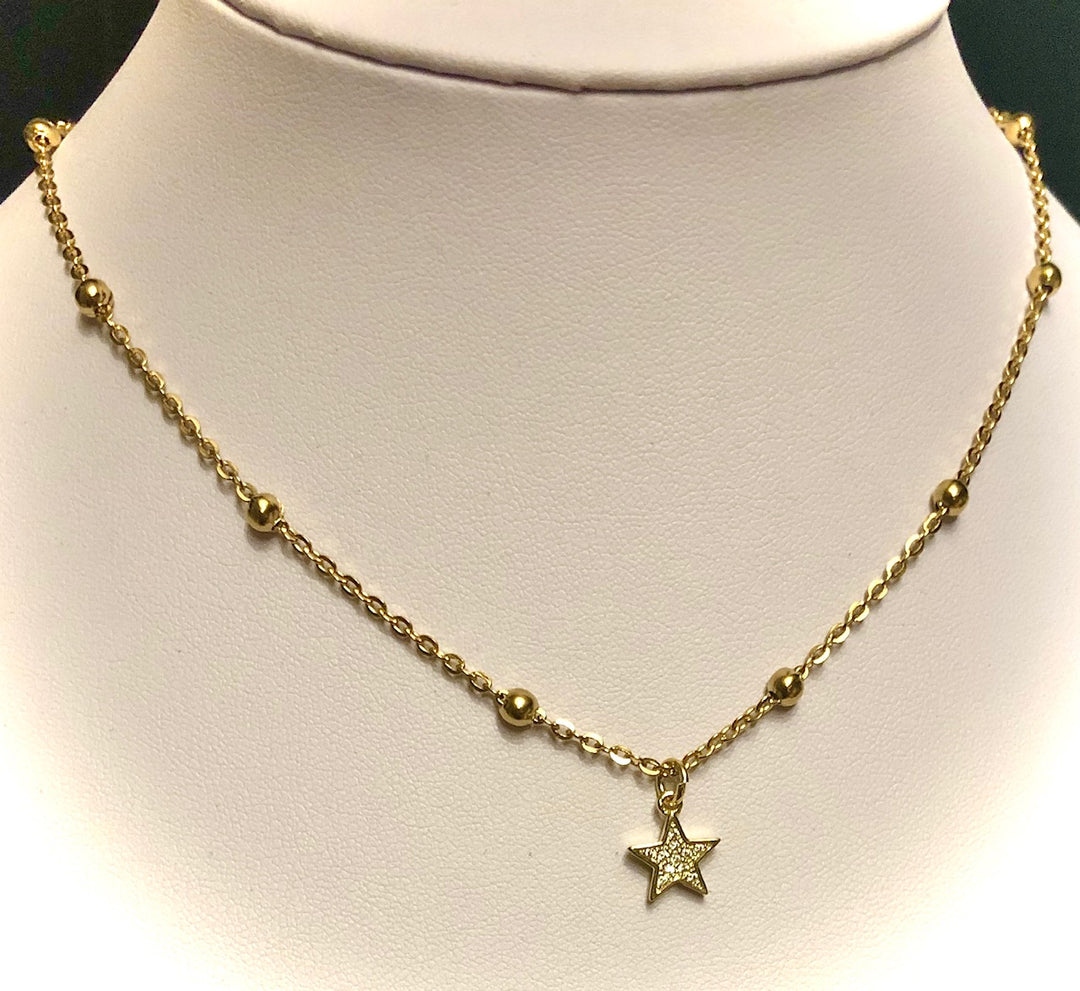 GOLD Stainless Steel Layering Necklaces / Paperclip Chain-Satellite Chain-Pavé Sun/ Queen Bee/ Star/ Heart- Sold Separately or as a SET