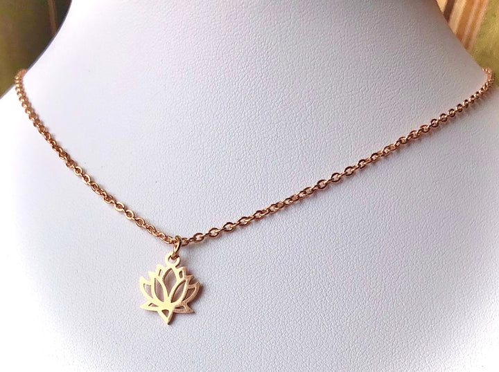 ROSE GOLD-Stainless Steel Layering Necklaces-Oval Link Necklace-Rolo Chain Charm Necklaces- LOVE/ STAR/ LOTUS/ TREE OF LIFE-Choice of Style-Sold Separately or as a SET