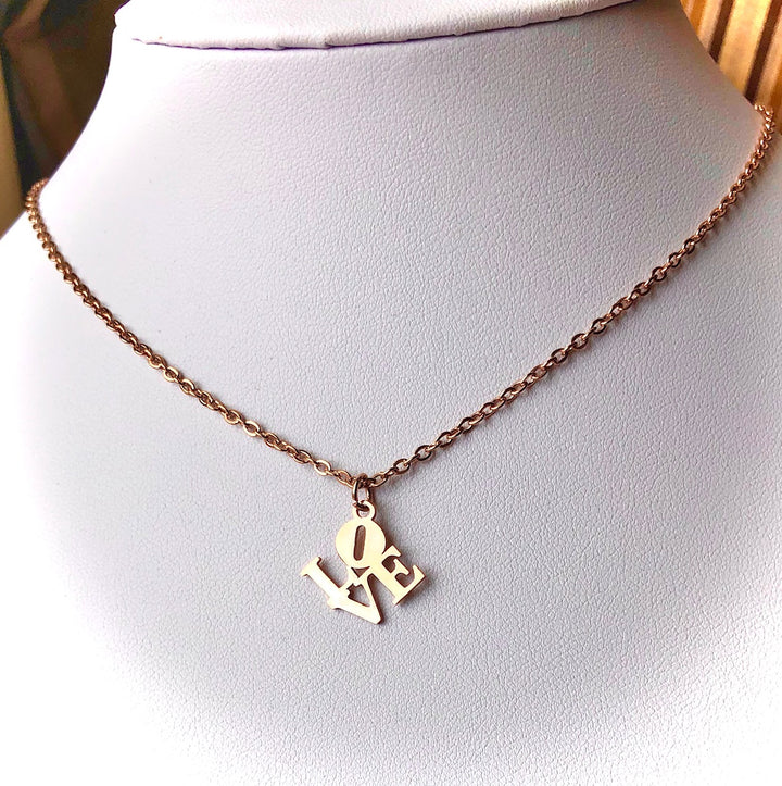 ROSE GOLD-Stainless Steel Layering Necklaces-Oval Link Necklace-Rolo Chain Charm Necklaces- LOVE/ STAR/ LOTUS/ TREE OF LIFE-Choice of Style-Sold Separately or as a SET