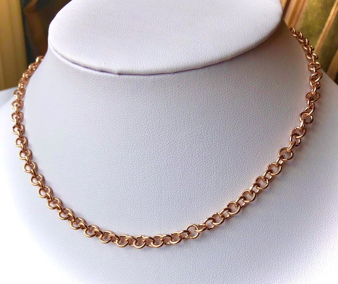 Minimalist ROSE GOLD PAVÉ CROSS Layering Necklace-Circle Link Layering Necklace-Sold Separately or as a SET