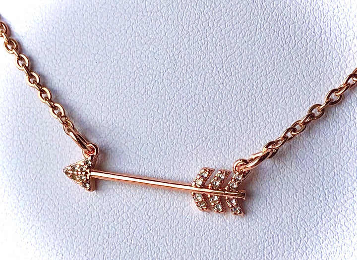 Minimalist ROSE GOLD Pavè ARROW  Layering Necklace-Circle Link Layering Necklace-Sold Separately or as a SET