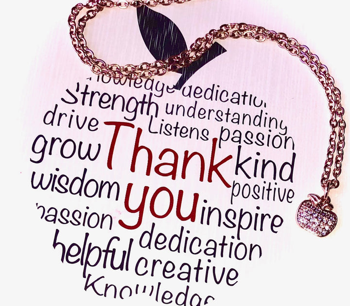 Minimalist ROSE GOLD PAVÉ APPLE Charm Layering Necklace-Circle Link Layering Necklace-Teacher Gift-Sold Separately or as a SET