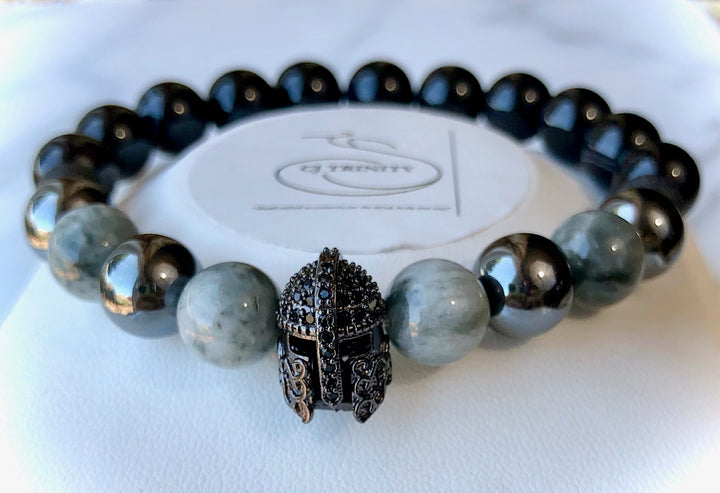 Men's Pavé Gladiator Gemstone Bracelets - Warrior Bracelets- Unisex Bracelets- Choice of Style
