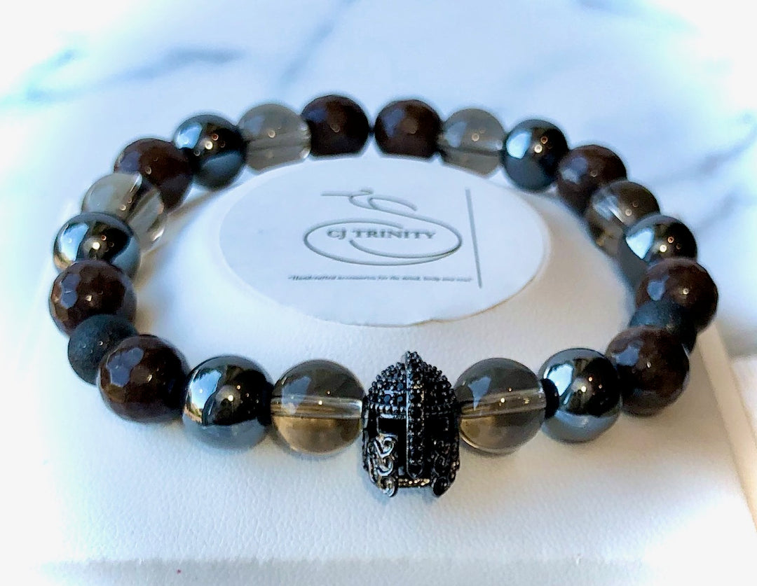 Men's Pavé Gladiator Gemstone Bracelets - Warrior Bracelets- Unisex Bracelets- Choice of Style