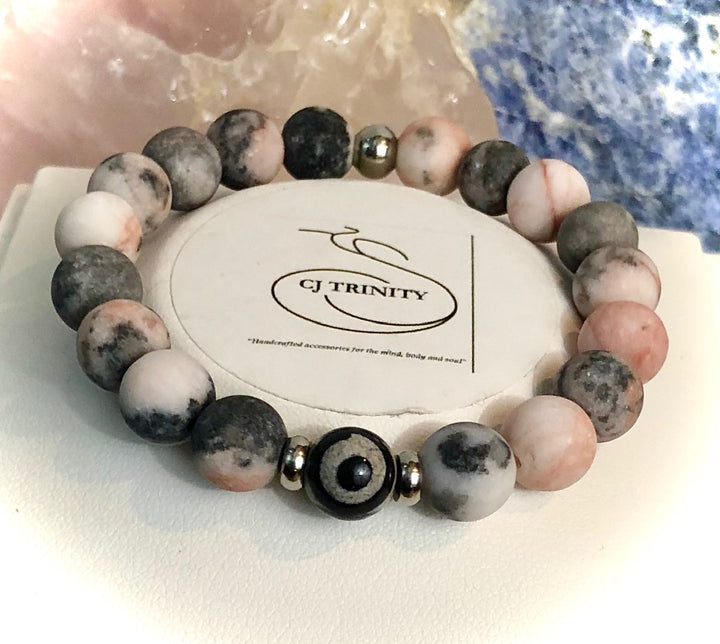UNISEX KIDS EVIL EYE- Gemstone Bracelets- Gemstone & Stainless Steel - CHOICE of Gemstone