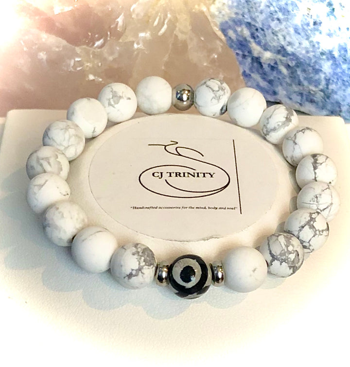 UNISEX KIDS EVIL EYE- Gemstone Bracelets- Gemstone & Stainless Steel - CHOICE of Gemstone