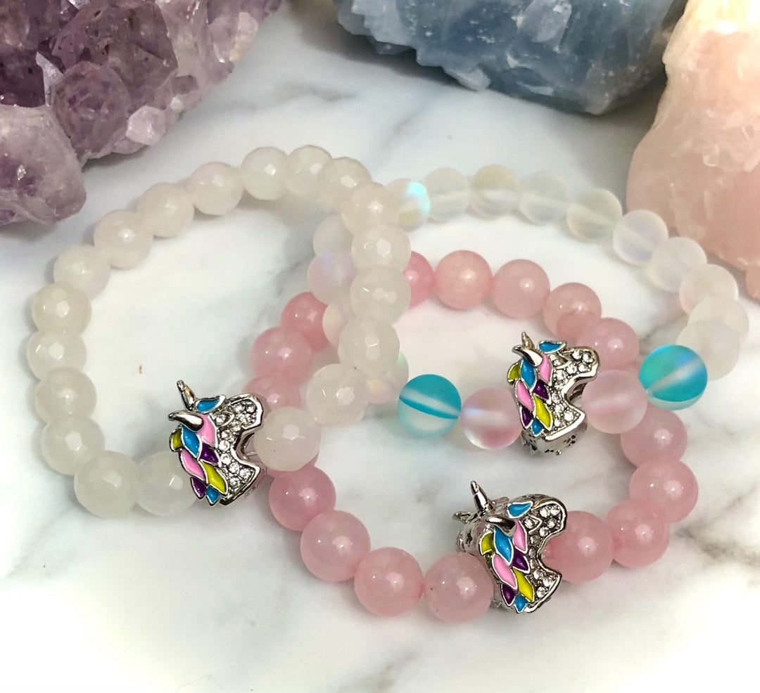 Pavé MULTI-COLOR UNICORN - Kid's Gemstone Bracelet - Choice of Style