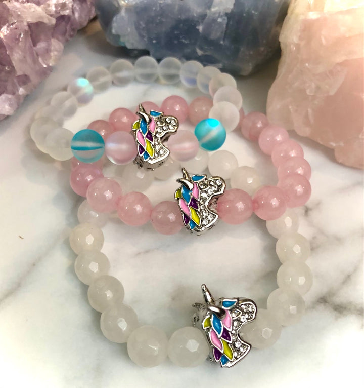 Pavé MULTI-COLOR UNICORN - Kid's Gemstone Bracelet - Choice of Style