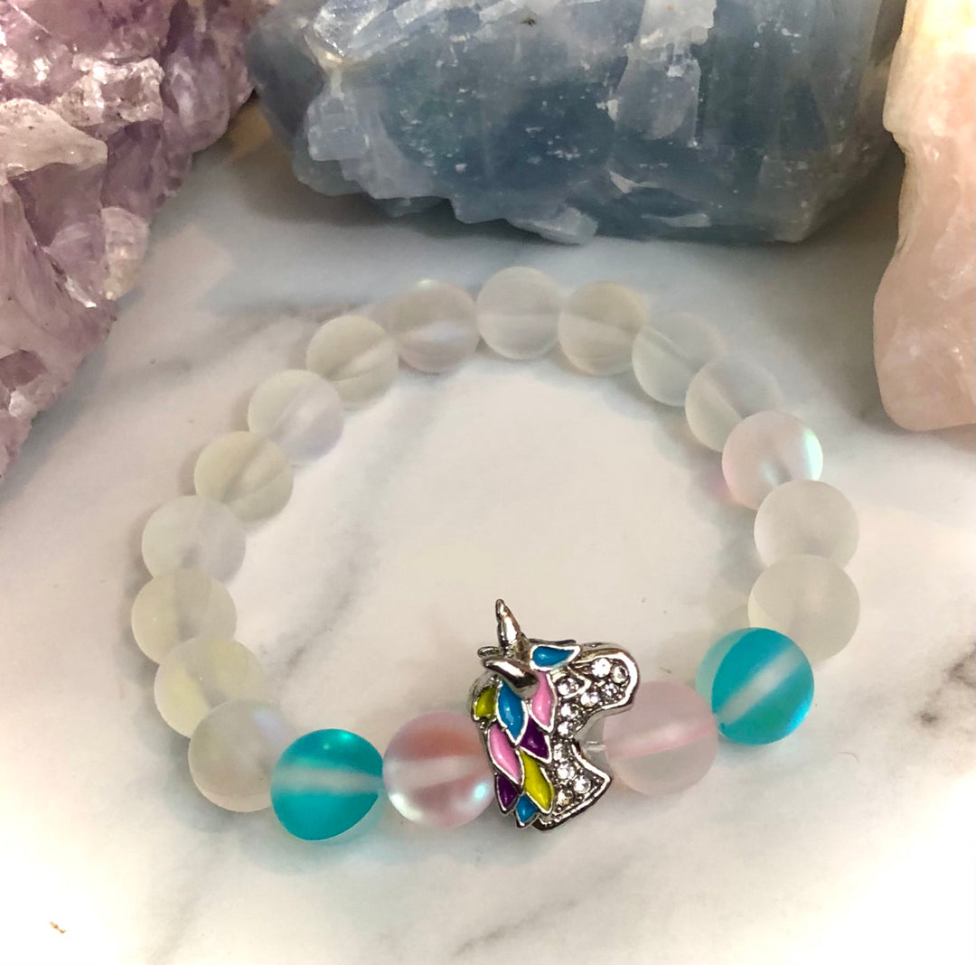 Pavé MULTI-COLOR UNICORN - Kid's Gemstone Bracelet - Choice of Style