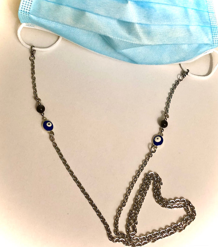 FACE MASK LANYARD - Stainless Steel & Gemstone Mask Cord-Face Mask Necklace-Face Mask Holder-CHOICE OF STYLE
