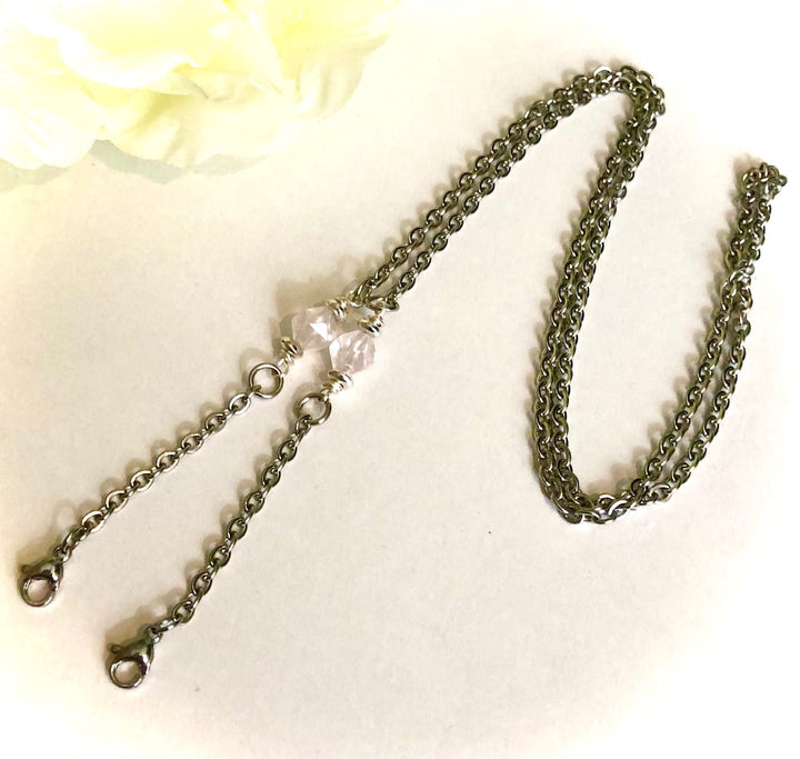 FACE MASK LANYARD - Stainless Steel & Gemstone Mask Cord-Face Mask Necklace-Face Mask Holder-CHOICE OF STYLE