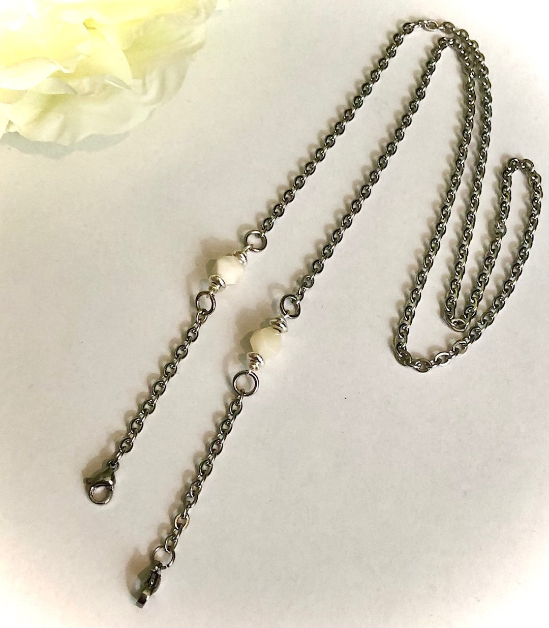 FACE MASK LANYARD - Stainless Steel & Gemstone Mask Cord-Face Mask Necklace-Face Mask Holder-CHOICE OF STYLE