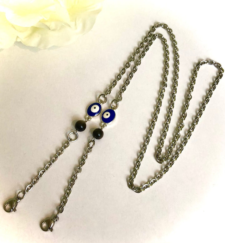 FACE MASK LANYARD - Stainless Steel & Gemstone Mask Cord-Face Mask Necklace-Face Mask Holder-CHOICE OF STYLE