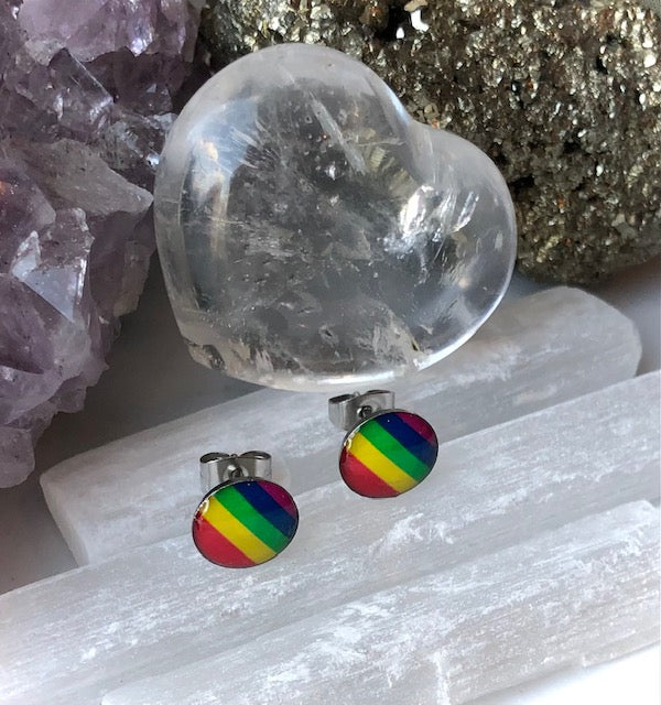 LGBTQ+ PRIDE- Circle Earrings- 925 Silver Earrings (1 Pair)